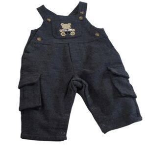 Size 0–3M Charcoal Baby Overalls – The Children’s Place – Bear Patch – NWOT